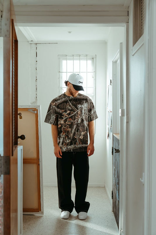 CRATE TREE CAMO SCRIPTED BOX FIT T-SHIRT