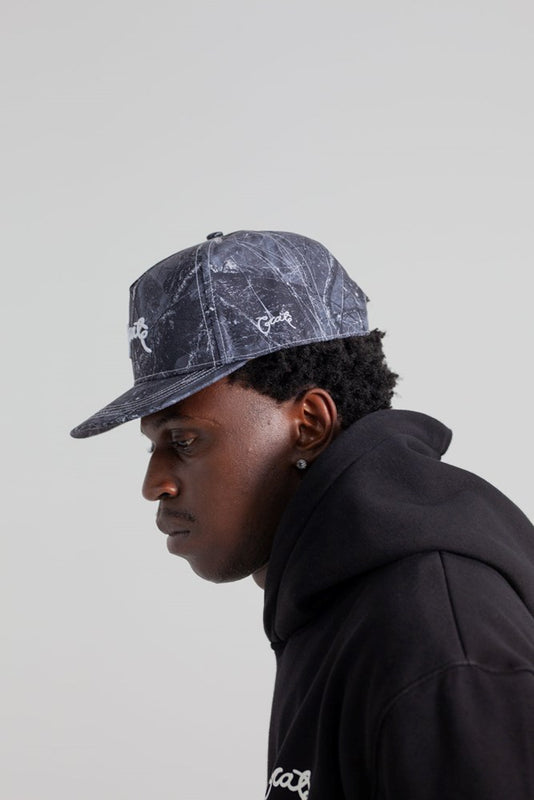 CRATE SCRIPTED MIDNIGHT TREE CAMO SNAPBACK