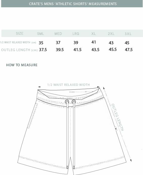 athletic shorts size guide