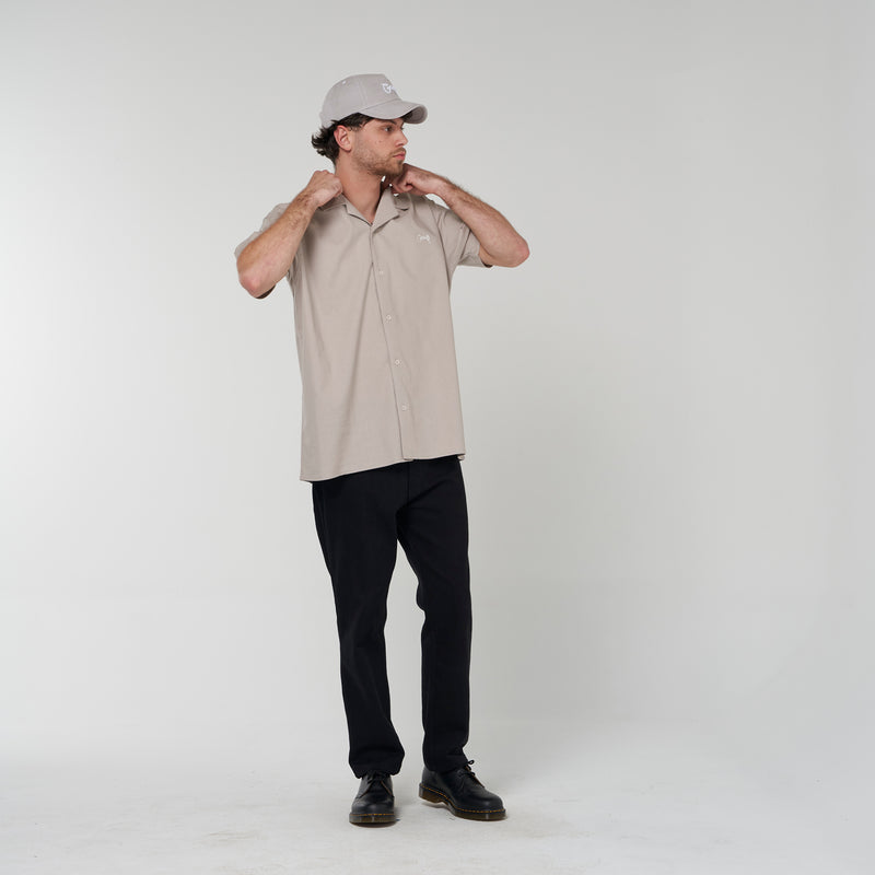 Crate Script Cuban Collar SS Shirt