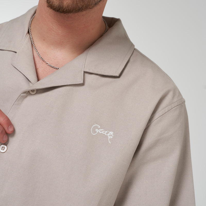 Crate Script Cuban Collar SS Shirt