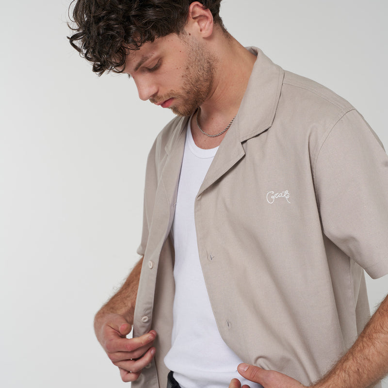 Crate Script Cuban Collar SS Shirt