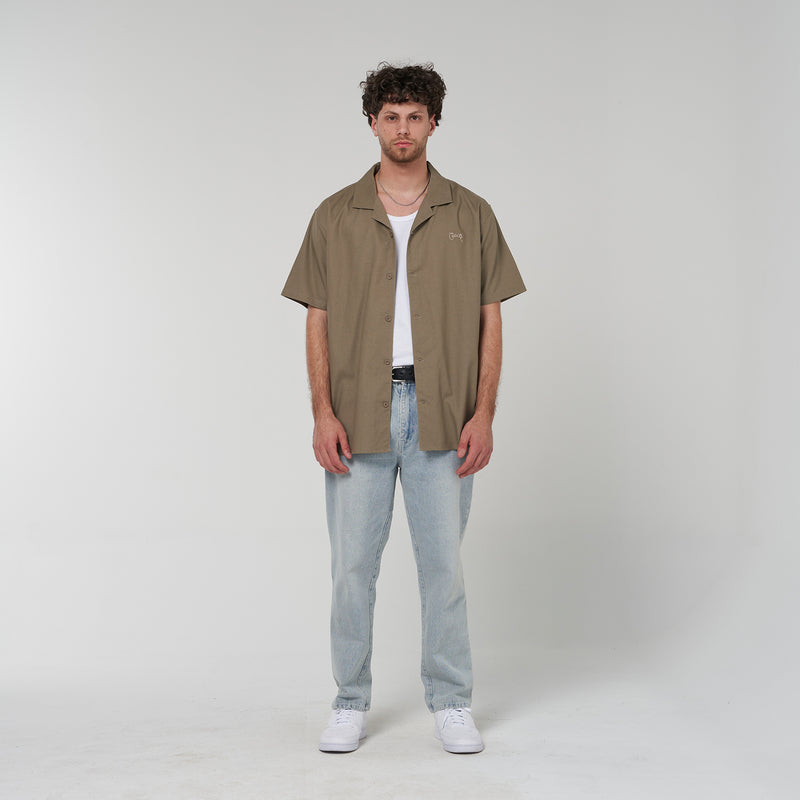 Crate Script Cuban Collar SS Shirt