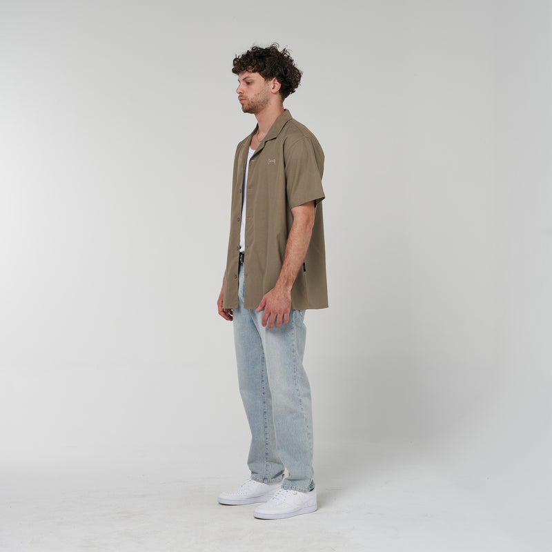 Crate Script Cuban Collar SS Shirt