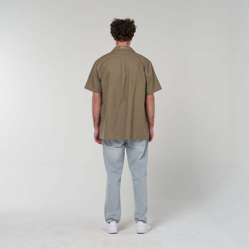 Crate Script Cuban Collar SS Shirt