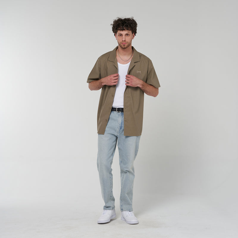 Crate Script Cuban Collar SS Shirt