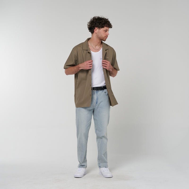 Crate Script Cuban Collar SS Shirt
