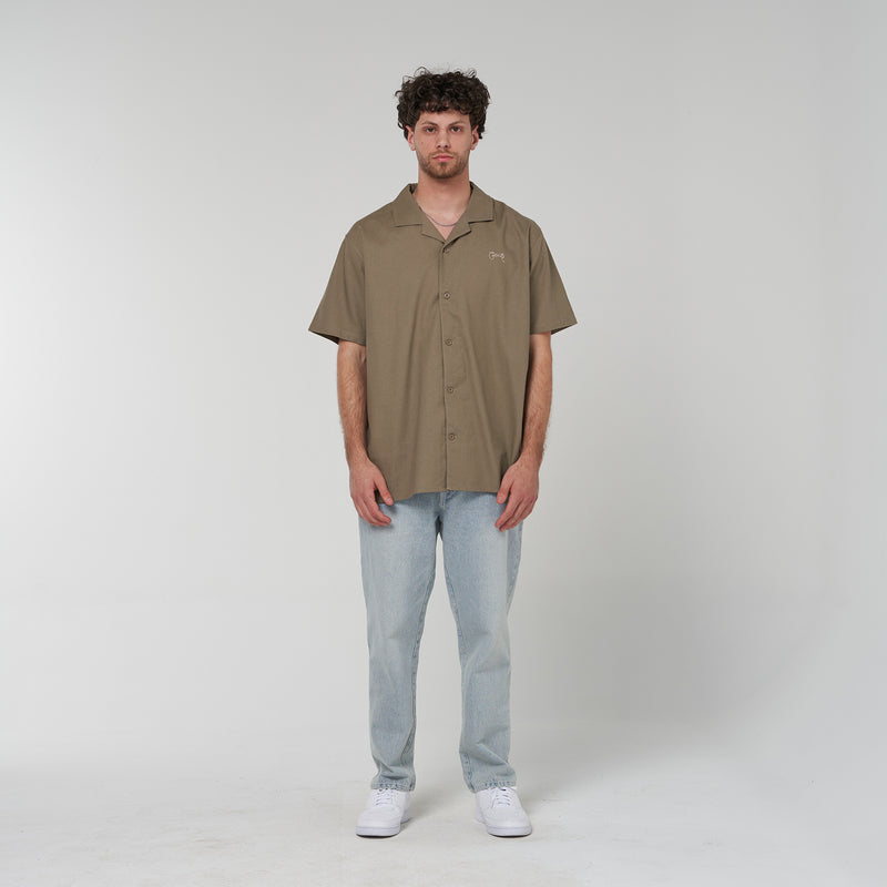 Crate Script Cuban Collar SS Shirt