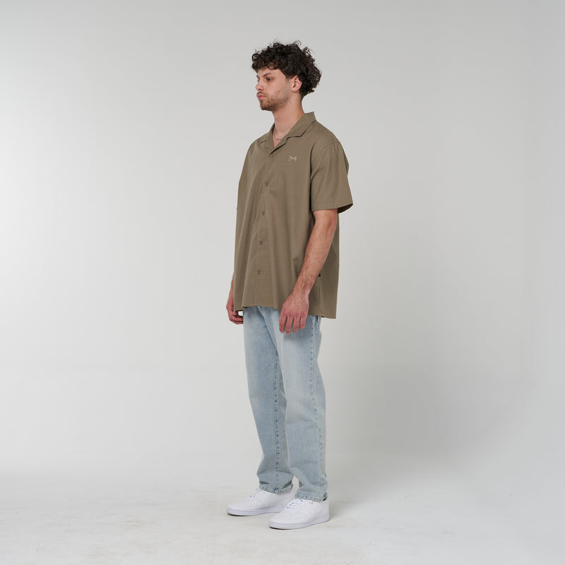 Crate Script Cuban Collar SS Shirt