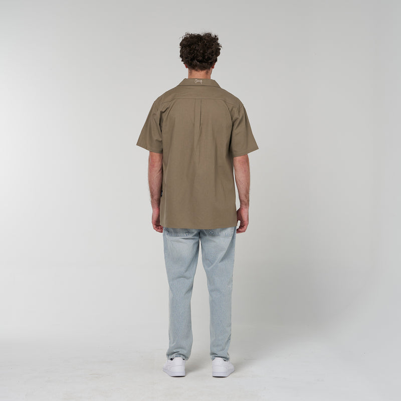 Crate Script Cuban Collar SS Shirt