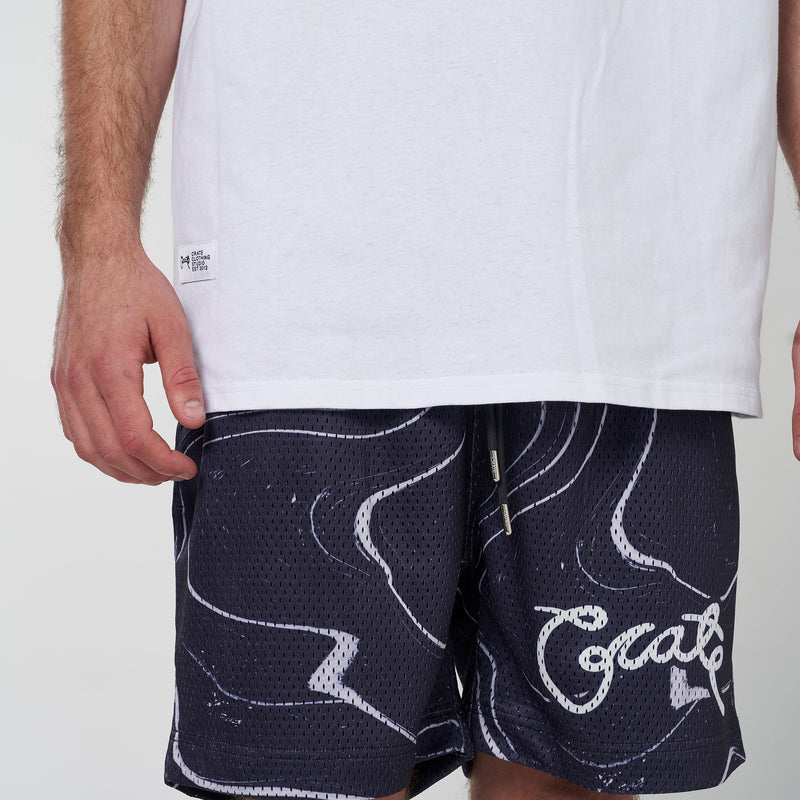 Crate Script Marble Mesh Shorts
