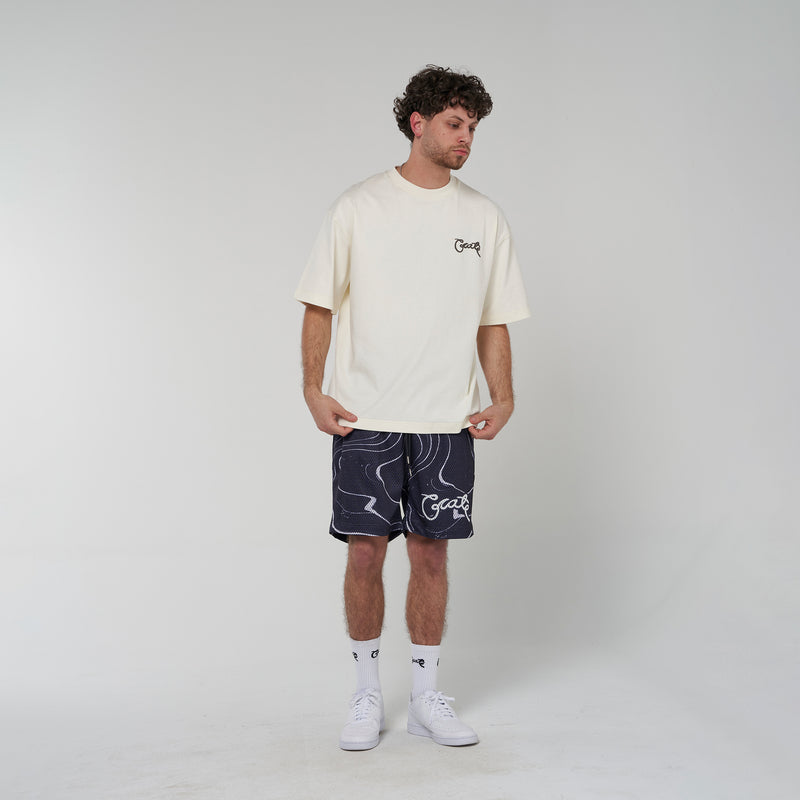 Crate Script Marble Mesh Shorts