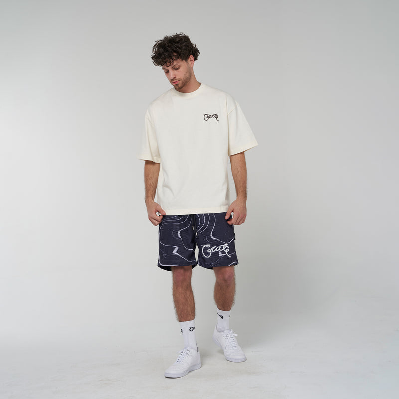 Crate Script Marble Mesh Shorts