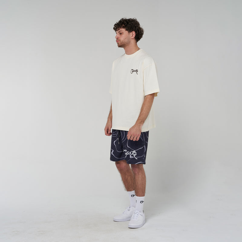 Crate Script Marble Mesh Shorts