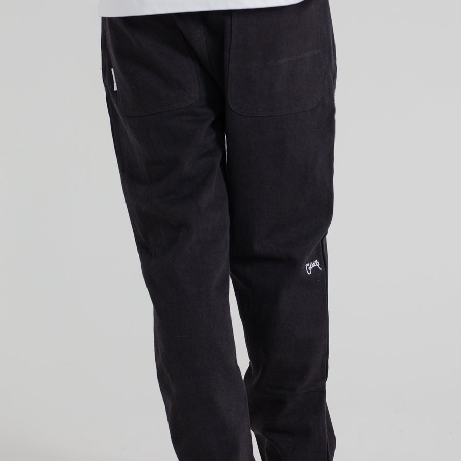 MENS BLACK LOOSE DENIM PANTS