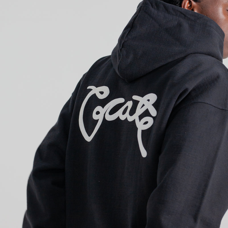 CRATE SCRIPTED BOX FIT HOODIE BLACK