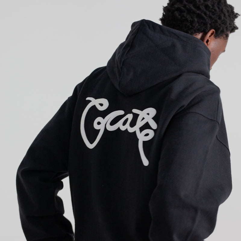 CRATE SCRIPTED BOX FIT HOODIE BLACK