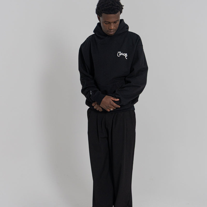 CRATE SCRIPTED BOX FIT HOODIE BLACK