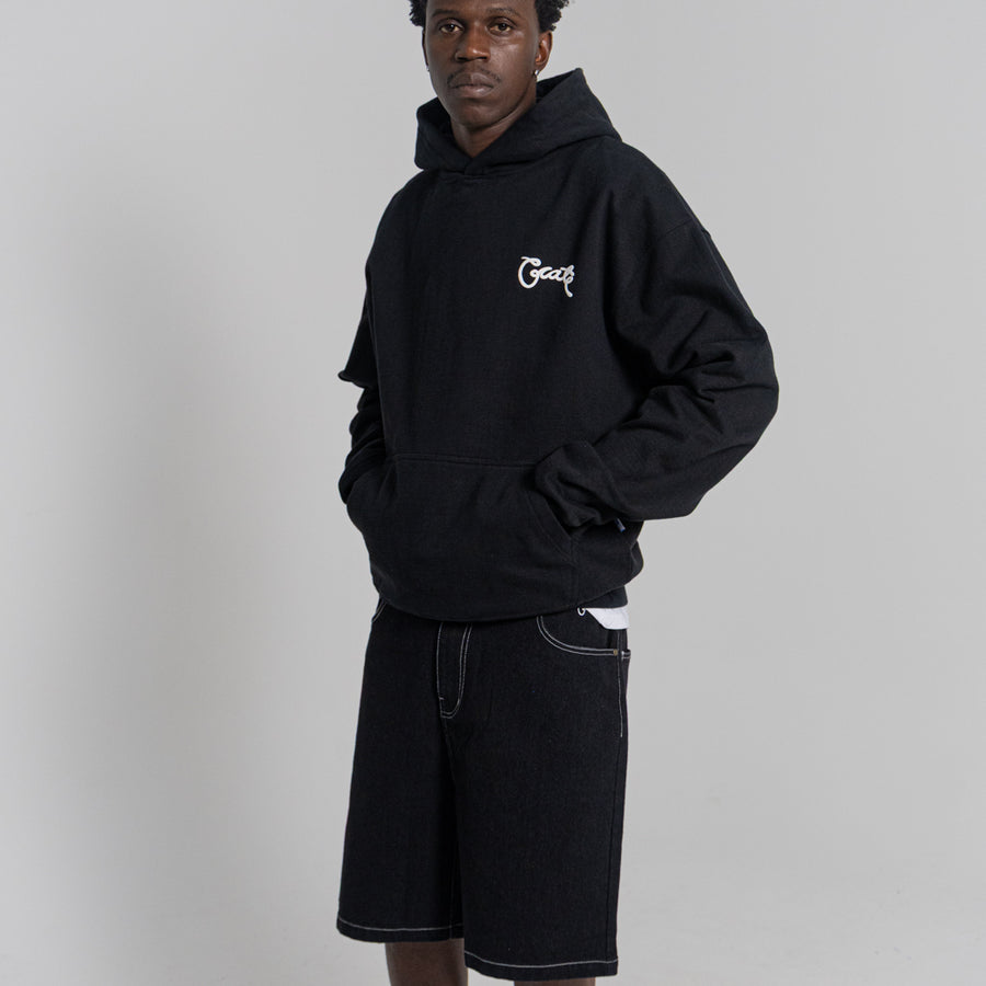 CRATE SCRIPTED BOX FIT HOODIE BLACK