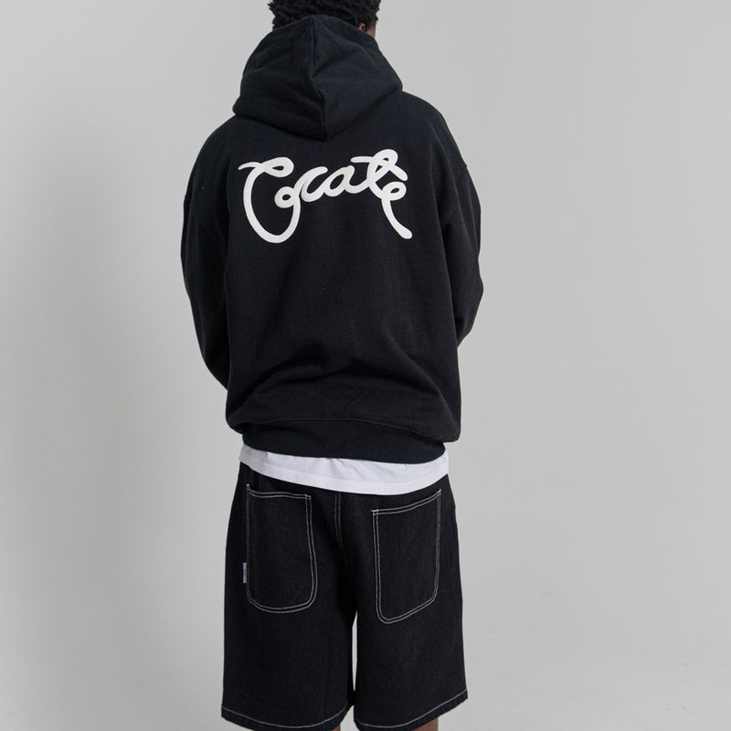 CRATE SCRIPTED BOX FIT HOODIE BLACK