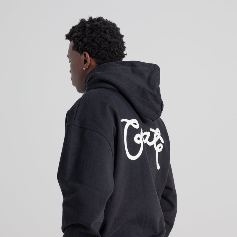 CRATE SCRIPTED BOX FIT HOODIE BLACK