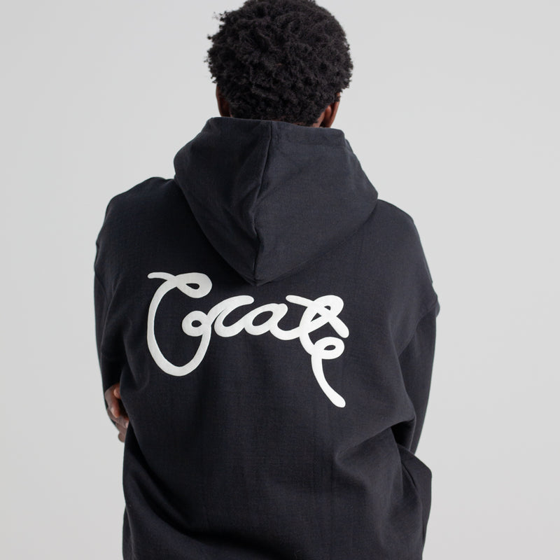 CRATE SCRIPTED BOX FIT HOODIE BLACK