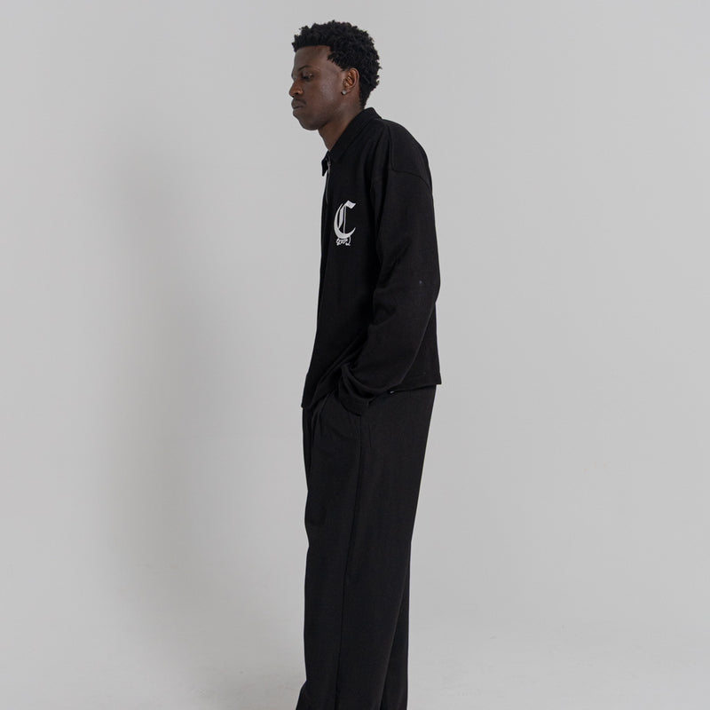 CRATE  ZIP LONGSLEEVE BOX POLO SHIRT