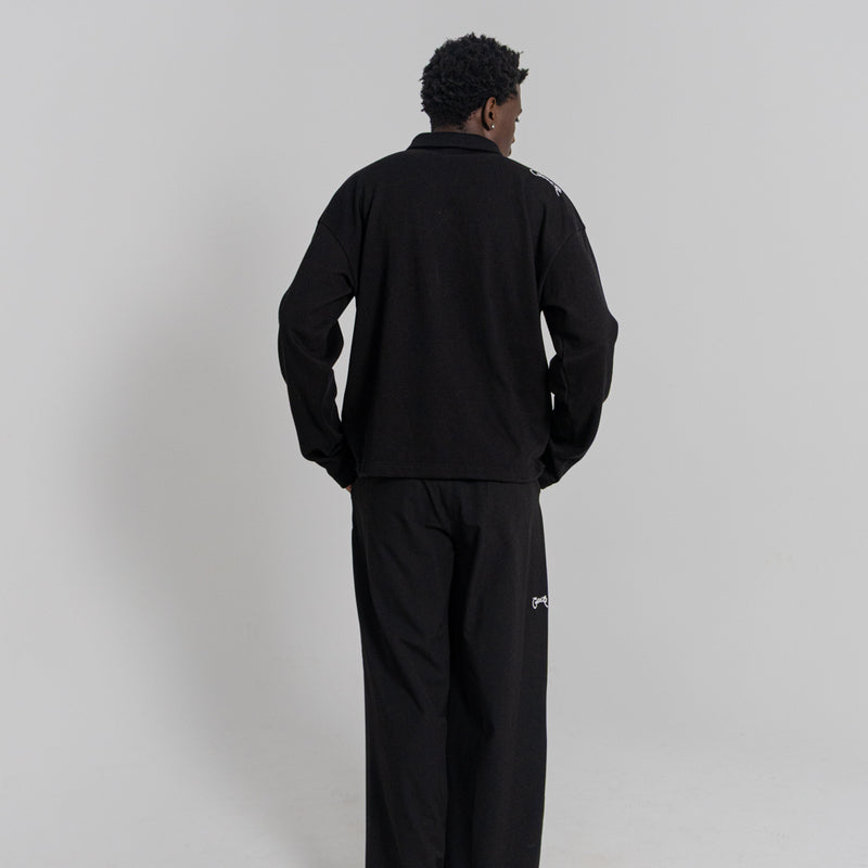 CRATE  ZIP LONGSLEEVE BOX POLO SHIRT