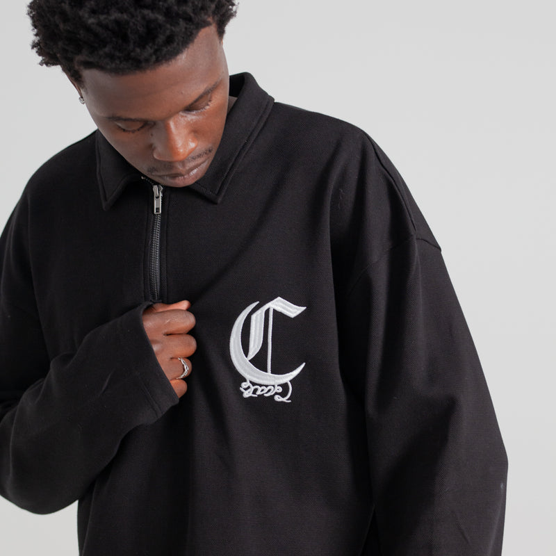 CRATE  ZIP LONGSLEEVE BOX POLO SHIRT