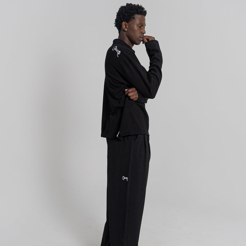 CRATE  ZIP LONGSLEEVE BOX POLO SHIRT