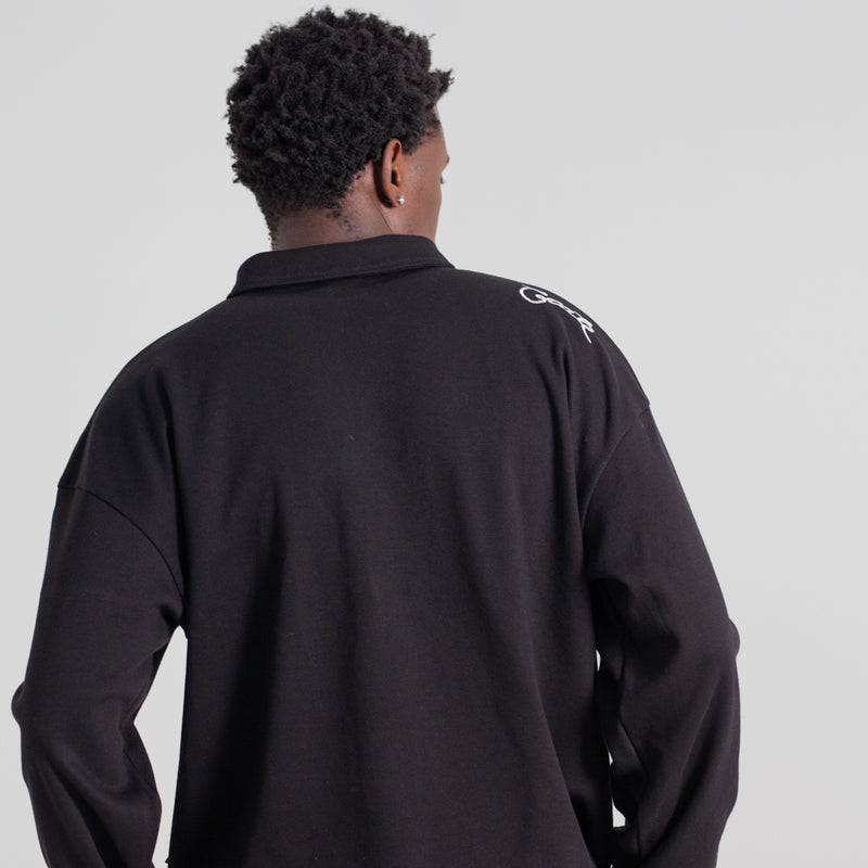 CRATE  ZIP LONGSLEEVE BOX POLO SHIRT