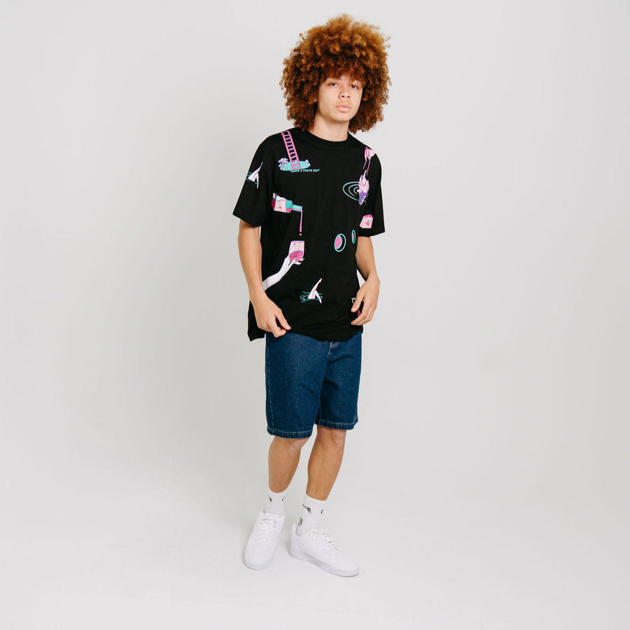CRATE X RICE RICE BABY ALL OVER PRINT T-SHIRT