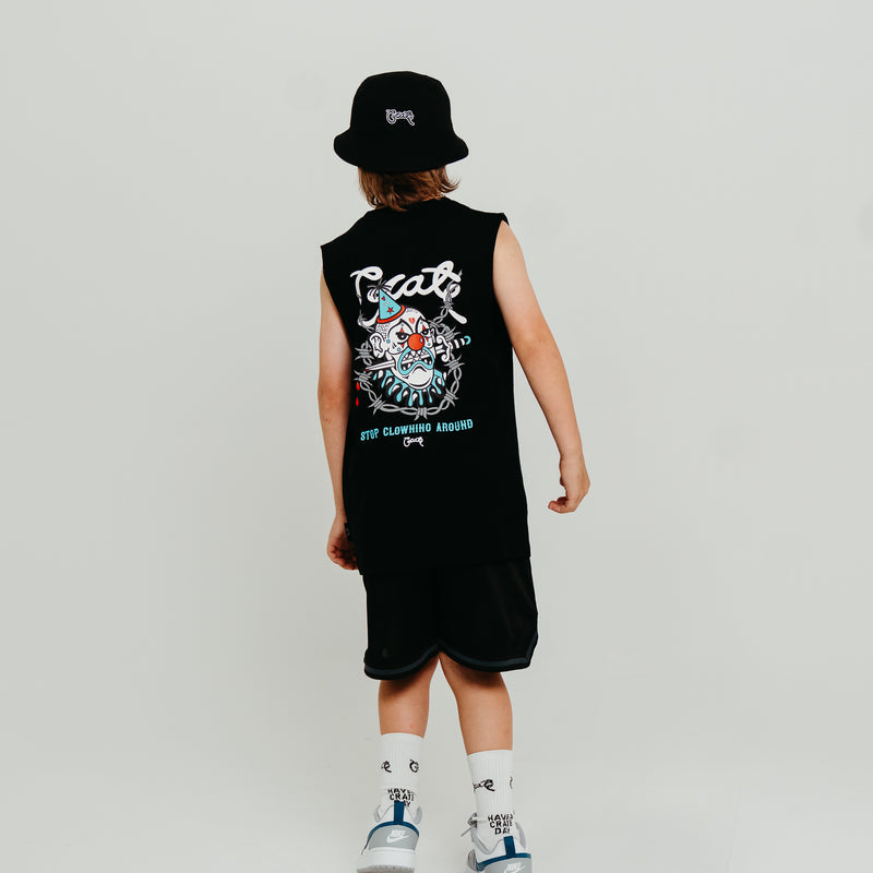 CRATE KIDS CLOWNING AROUND MUSCLE SINGLET
