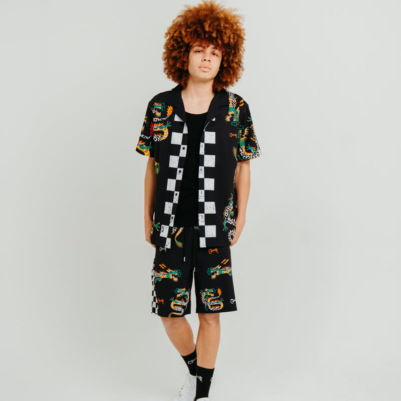 CRATE CHECK DRAGON PANEL BOARDSHORTS