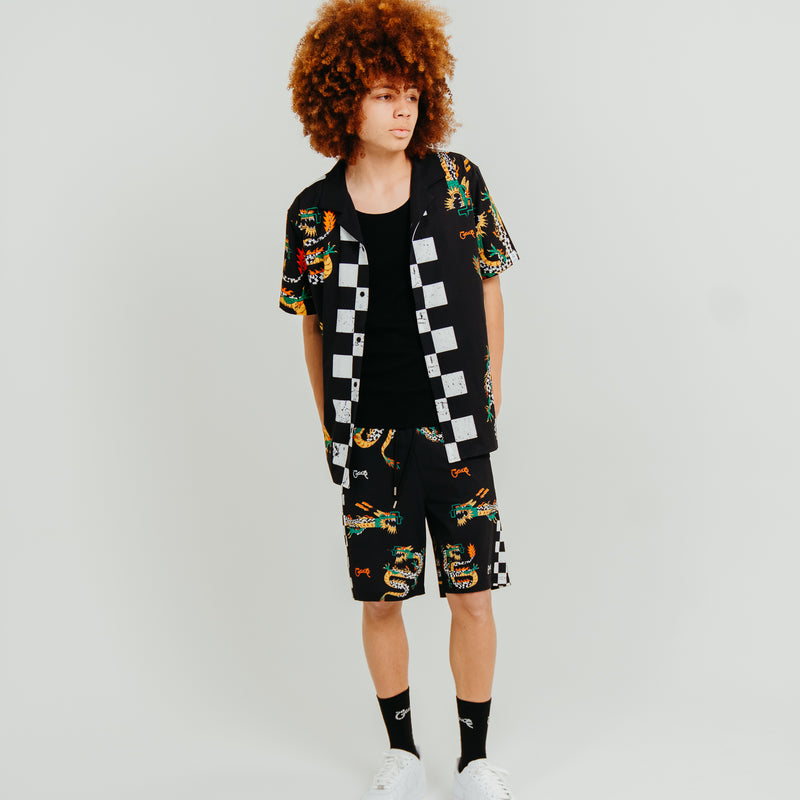 CRATE CHECK DRAGON PANEL BOARDSHORTS