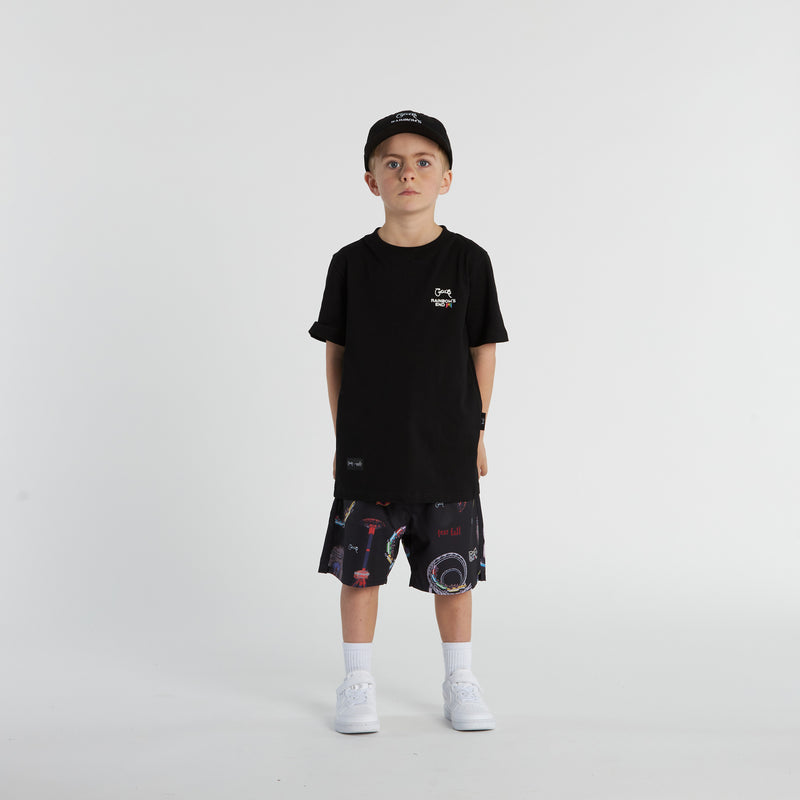 KID'S CRATE X RAINBOWS END BUMPER BOAT SCRIPT T-SHIRT