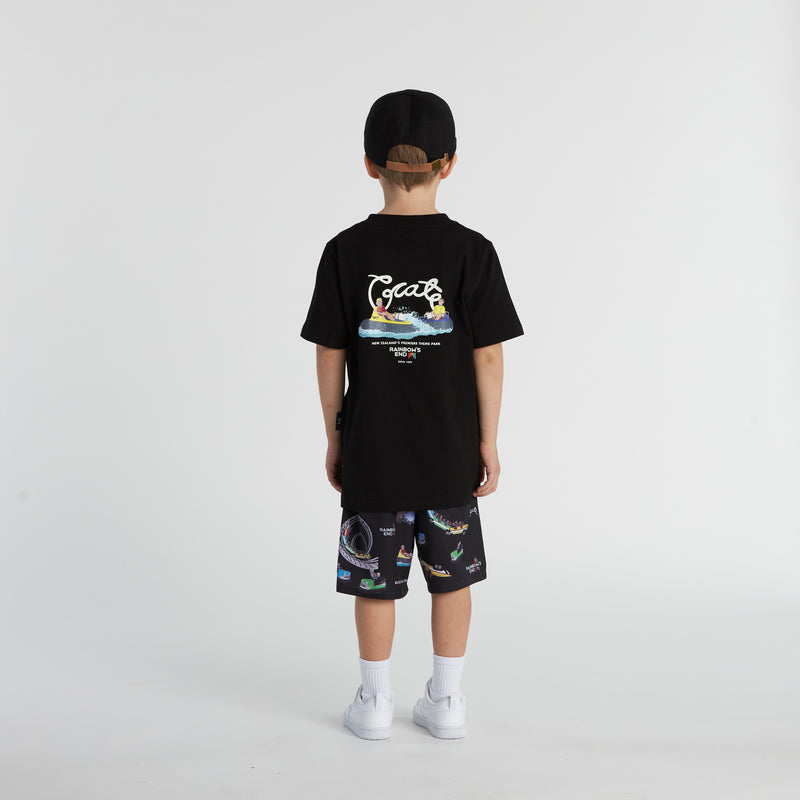 KID'S CRATE X RAINBOWS END BUMPER BOAT SCRIPT T-SHIRT
