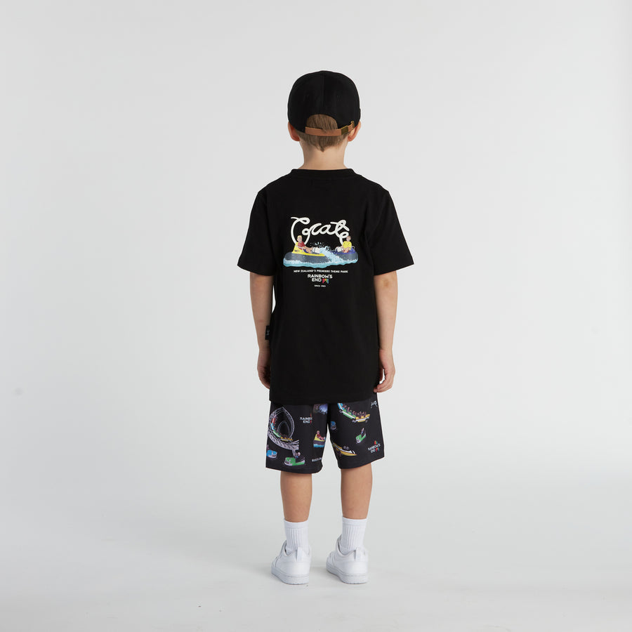 KID'S CRATE X RAINBOWS END BUMPER BOAT SCRIPT T-SHIRT