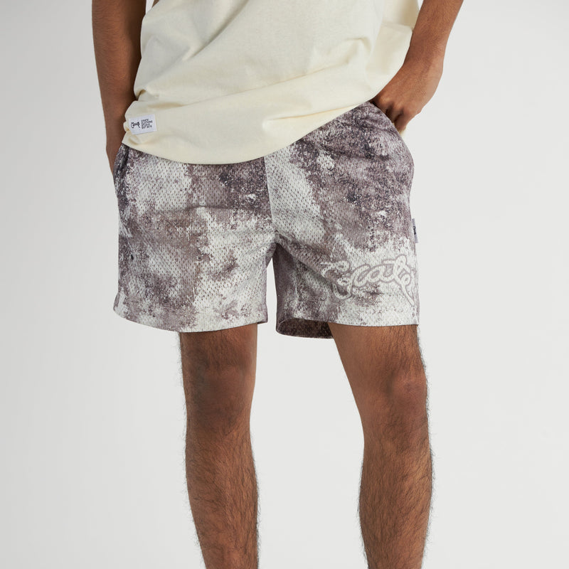 Men's Pattern Script Mesh Shorts