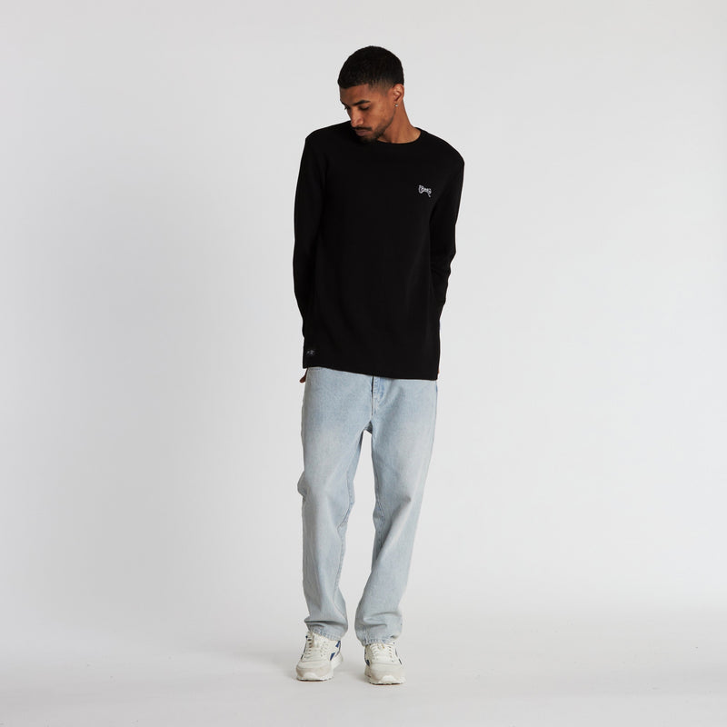 Mens Waffle Crew Knit