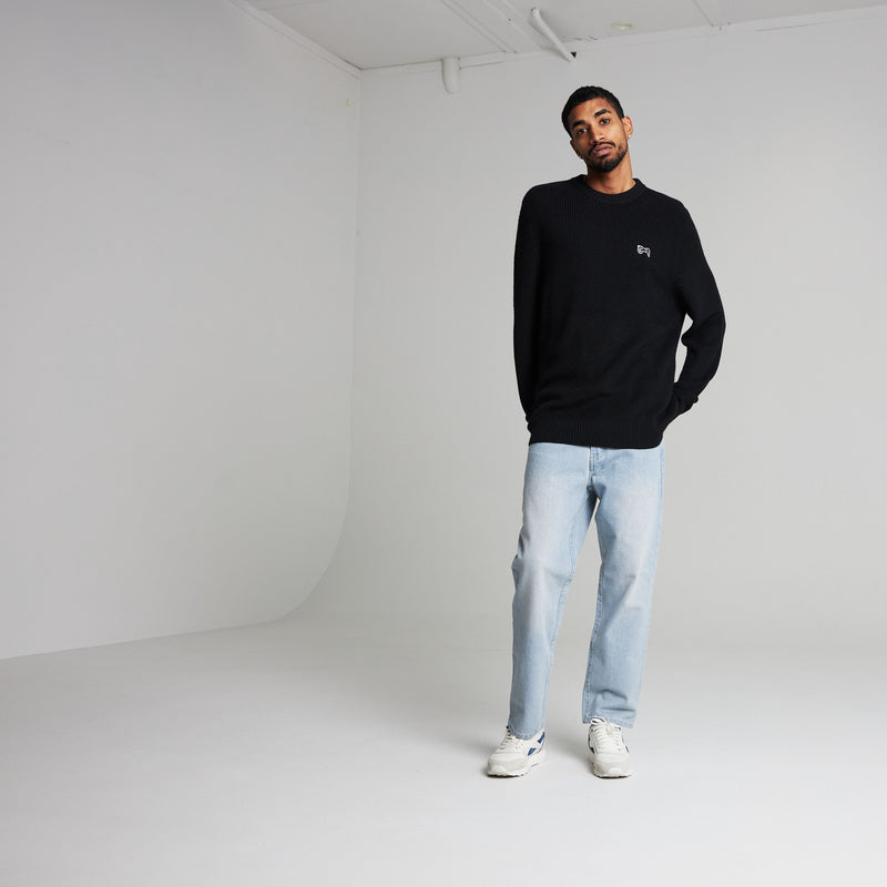 Mens Waffle Crew Knit