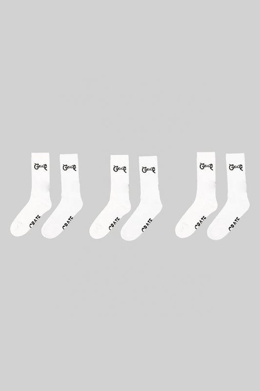 SS23 Scripted White Sock Pack