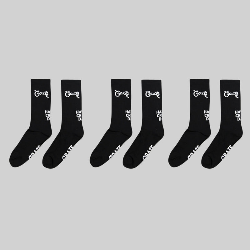 SS23 Black Scripted Sock Pack