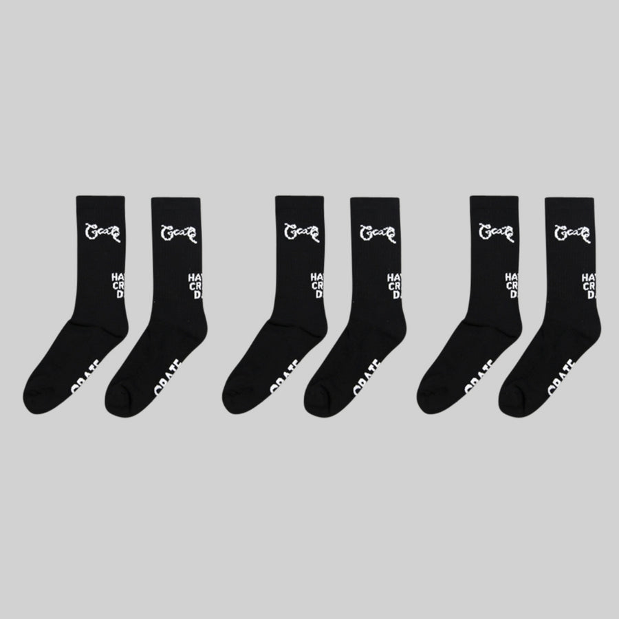 SS23 Black Scripted Sock Pack