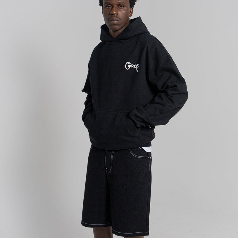 CRATE SCRIPTED BOX FIT HOODIE BLACK