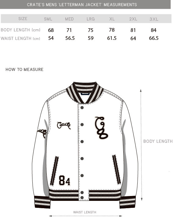 Mens crate letterman jacket