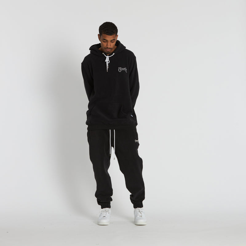 BASIC SCRIPT POLAR FLEECE TRACK PANTS