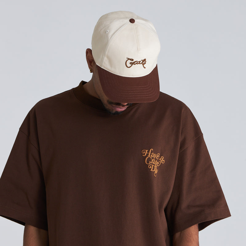 TWO TONED SCRIPTED SNAP BACK HAT