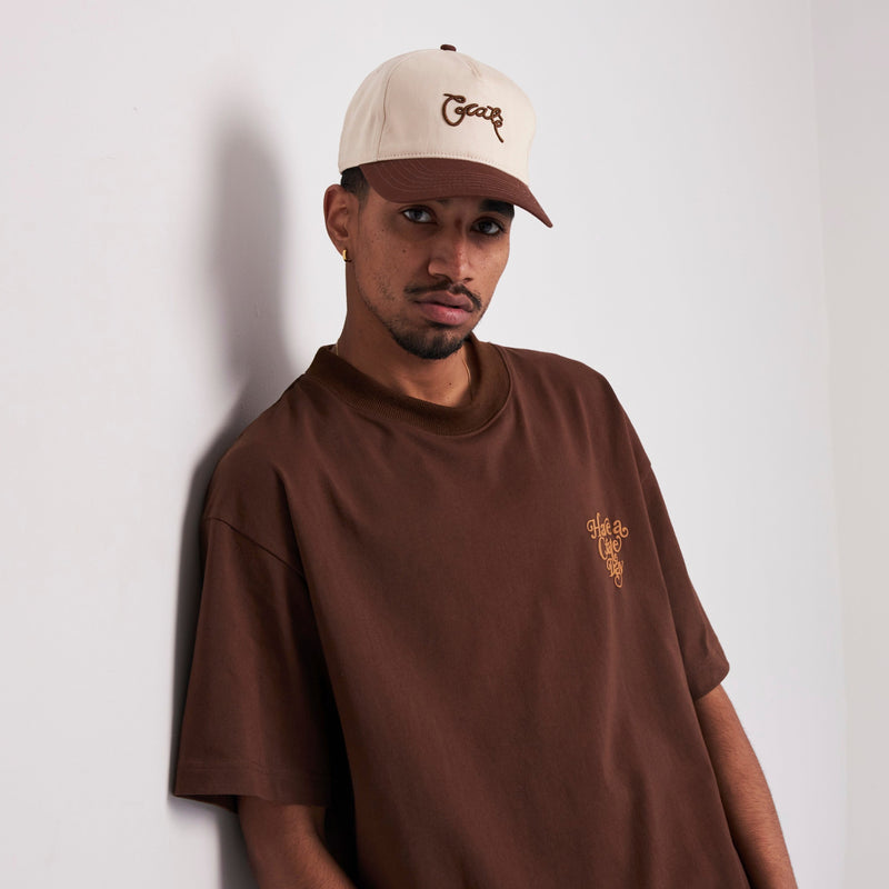 TWO TONED SCRIPTED SNAP BACK HAT